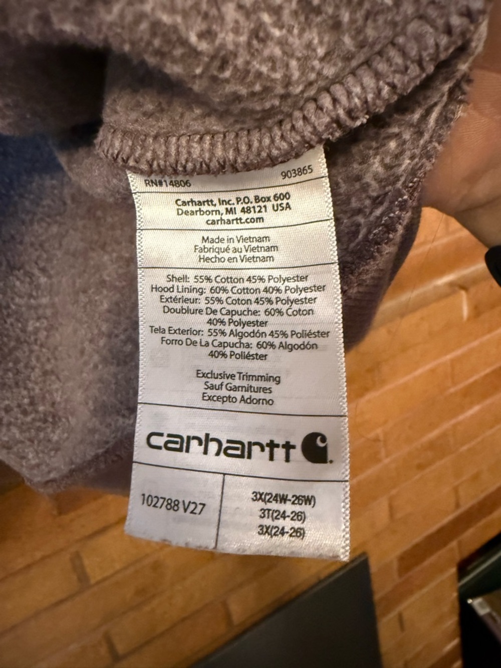 Carhartt Brown-Purple Zip-Up Hoodie - Picture 5 of 5